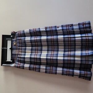 Bogner Vintage 100% Wool Pleated Plaid Skirt